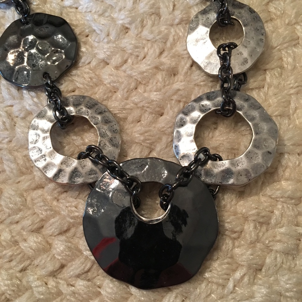 Laura Ashley Hammered Metal Necklace & Earring Set
